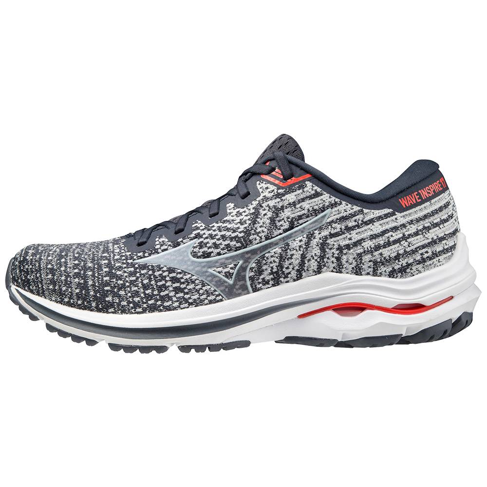 Panske Bezecke Topanky Mizuno Wave Inspire 17 WAVEKNIT 2E (Wide) Siva/Biele Vypredaj WOTC79201